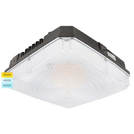 Luxrite Flush Mount LED Canopy Light 28/35/40W Up to 4800LM 3CCT 3000K-5000K IP65 10X10 ETL 120-277V LR40717-1PK